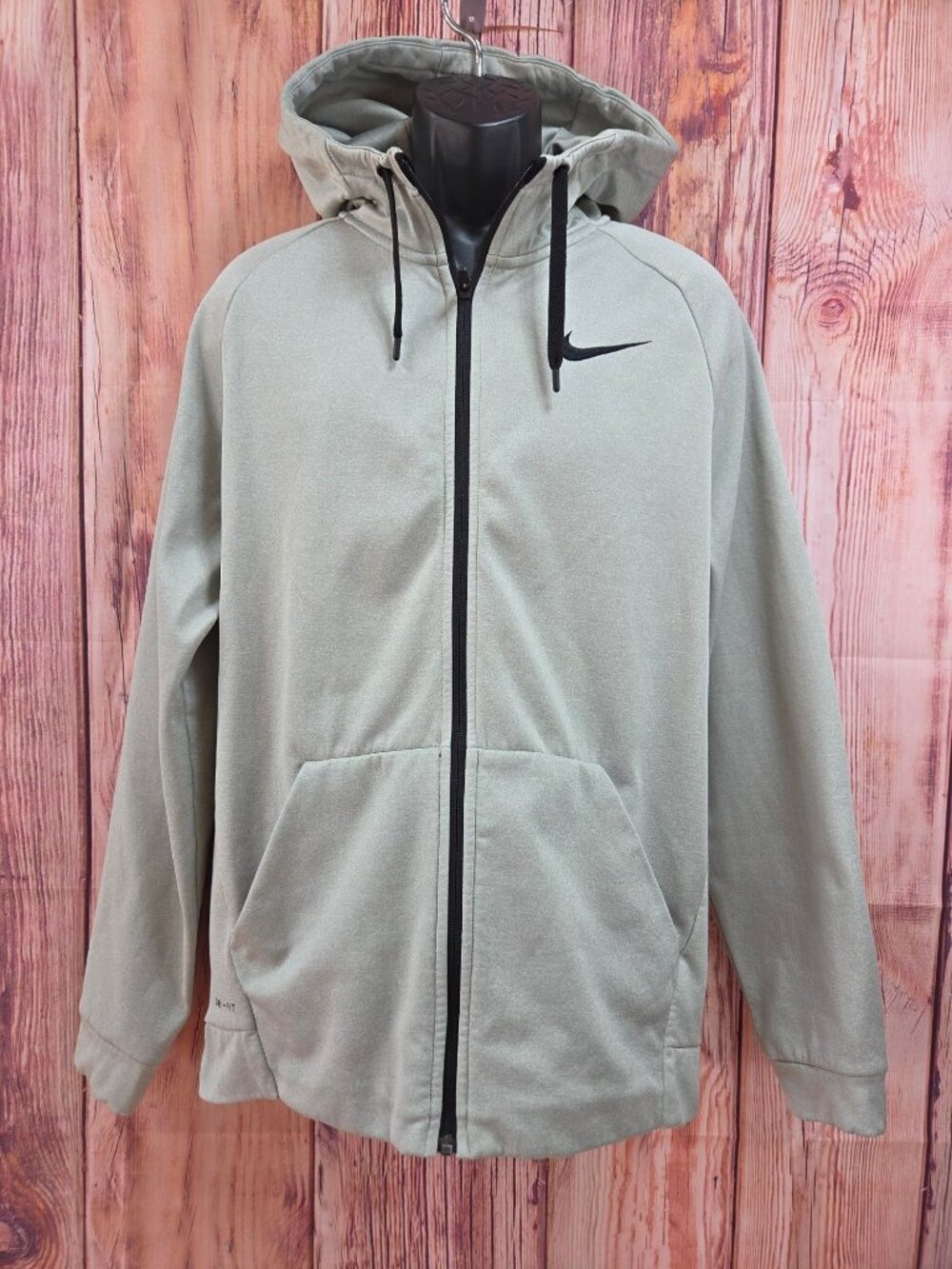 Nike Dri-Fit Light Gray Full-Zip Hoodie Jacket Large